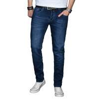 Alessandro Salvarini Herren Jeans Basic Stretch Dunkelblau Regular Slim W36 L30 in