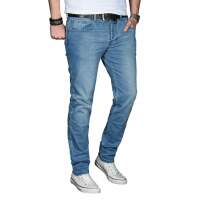 Alessandro Salvarini Herren Jeans Basic Stretch Hellblau Regular Slim W29 L30