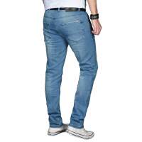 Alessandro Salvarini Herren Jeans Basic Stretch Hellblau Regular Slim W30 L30
