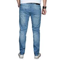 Alessandro Salvarini Herren Jeans Basic Stretch Hellblau Regular Slim W36 L30