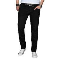 Alessandro Salvarini Herren Jeans Basic Stretch Schwarz Regular Slim W30 L30