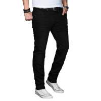 Alessandro Salvarini Herren Jeans Basic Stretch Schwarz Regular Slim W32 L30