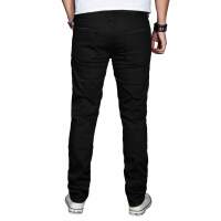 Alessandro Salvarini Herren Jeans Basic Stretch Schwarz Regular Slim W32 L30