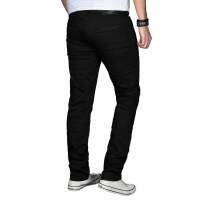 Alessandro Salvarini Herren Jeans Basic Stretch Schwarz Regular Slim W33 L32