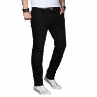 Alessandro Salvarini Herren Jeans Basic Stretch Schwarz Regular Slim W34 L30