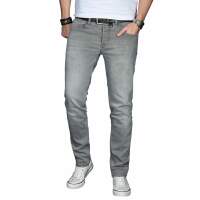 Alessandro Salvarini Herren Jeans Basic Stretch Hellgrau Regular Slim W29 L32