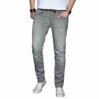 Alessandro Salvarini Herren Jeans Basic Stretch Hellgrau...