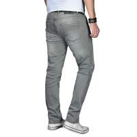 Alessandro Salvarini Herren Jeans Basic Stretch Hellgrau Regular Slim W36 L30