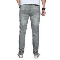 Alessandro Salvarini Herren Jeans Basic Stretch Hellgrau Regular Slim W36 L30