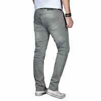 Alessandro Salvarini Herren Jeans Basic Stretch Hellgrau Regular Slim W38 L36