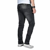 Alessandro Salvarini Herren Jeans Basic Stretch Dunkelgrau Regular Slim W30 L30