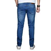 Alessandro Salvarini Herren Jeans Hose Stretch Jeanshose Regular Slim - Blau-W32-L34