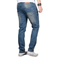 Alessandro Salvarini Herren Jeans Basic Stretch Hose Blau Regular Slim W32 L36