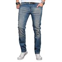 Alessandro Salvarini Herren Jeans Basic Stretch Hose Blau Regular Slim W34 L36