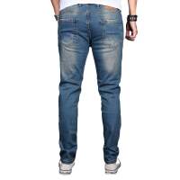 Alessandro Salvarini Herren Jeans Basic Stretch Hose Blau Regular Slim W36 L30