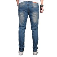 Alessandro Salvarini Herren Jeans Basic Stretch Hose Blau Regular Slim W38 L32