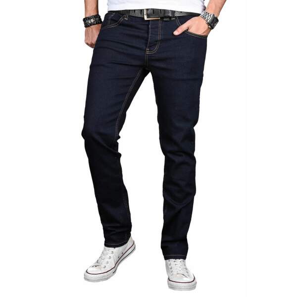 Alessandro Salvarini Herren Jeans Hose Basic Stretch Night Blue Regular Slim