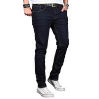 Alessandro Salvarini Herren Jeans Hose Basic Stretch Night Blue Regular Slim W30 L30