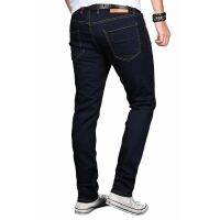 Alessandro Salvarini Herren Jeans Hose Basic Stretch Night Blue Regular Slim W34 L30
