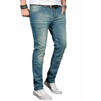 Alessandro Salvarini Herren Jeans Hose Basic Stretch Hellblau Regular Slim W34 L30
