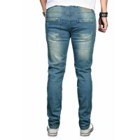Alessandro Salvarini Herren Jeans Hose Basic Stretch Hellblau Regular Slim W34 L30