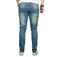 Alessandro Salvarini Herren Jeans Hose Basic Stretch Hellblau Regular Slim W34 L34