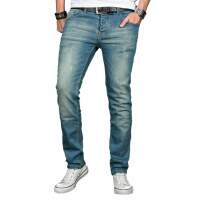 Alessandro Salvarini Herren Jeans Hose Basic Stretch Hellblau Regular Slim W36 L30