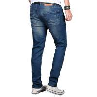 Alessandro Salvarini Herren Jeans Hose Basic Stretch Mittelblau Regular Slim W29 L32