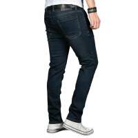 Alessandro Salvarini Herren Jeans Hose Basic Stretch Dunkelblau Regular Slim W29 L30