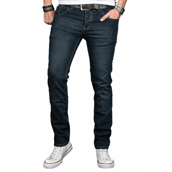 Alessandro Salvarini Herren Jeans Hose Basic Stretch Dunkelblau Regular Slim W31 L34