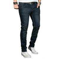 Alessandro Salvarini Herren Jeans Hose Basic Stretch Dunkelblau Regular Slim W36 L30