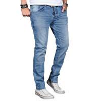 Alessandro Salvarini Herren Jeans Hose Basic Stretch Hellblau Regular Slim W31 L30