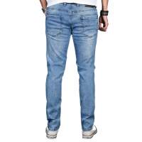 Alessandro Salvarini Herren Jeans Hose Basic Stretch Hellblau Regular Slim W32 L32