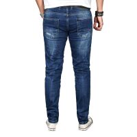 Alessandro Salvarini Denim Stretch Herren Jeans Hose Dunkelblau Regular Slim W33 L32