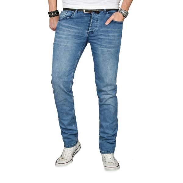 Alessandro Salvarini Denim Stretch Herren Jeans Hose Hellblau Regular Slim W29 L32