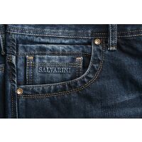 Alessandro Salvarini Herren Jeans destroyed elemente Dunkelblau gerades Bein W33 L34