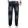 Alessandro Salvarini Herren Jeans destroyed elemente Dunkelblau gerades Bein W33 L34