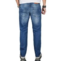 Alessandro Salvarini Herren Denim Jeanshose Mittelblau gerades Bein W38 L32