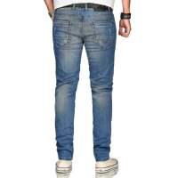 Alessandro Salvarini Herren Denim Jeanshose Stretch Mittelblau Regular Slim W33 L36