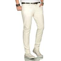 Alessandro Salvarini Herren uni Farbe Jeans Off White Regular Slim W33 L30