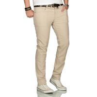 Alessandro Salvarini Herren uni Farbe Jeans Beige Regular Slim