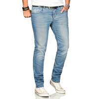 Alessandro Salvarini Herren Denim Jeans Blau Regular Slim W30 L34