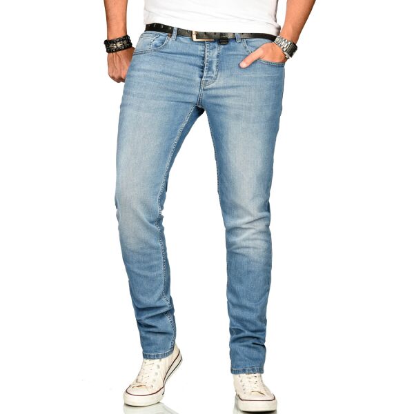 Alessandro Salvarini Herren Denim Jeans Blau Regular Slim W32 L30