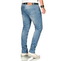 Alessandro Salvarini Herren Denim Jeans Blau Regular Slim W33 L34