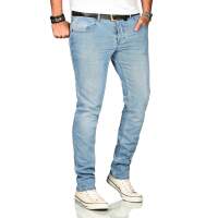Alessandro Salvarini Herren Denim Jeans Hellblau Regular Slim W29 L30