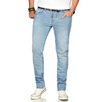 Alessandro Salvarini Herren Denim Jeans Hellblau Regular Slim W29 L32