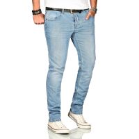 Alessandro Salvarini Herren Denim Jeans Hellblau Regular Slim W36 L36