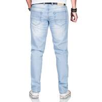 Alessandro Salvarini Herren Jeans Regular O-161 - Hellblau-W29-L32
