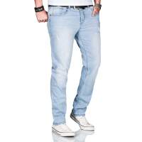 Alessandro Salvarini Herren Jeans Regular O-161 - Hellblau-W30-L32