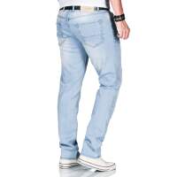 Alessandro Salvarini Herren Jeans Regular O-161 - Hellblau-W30-L34